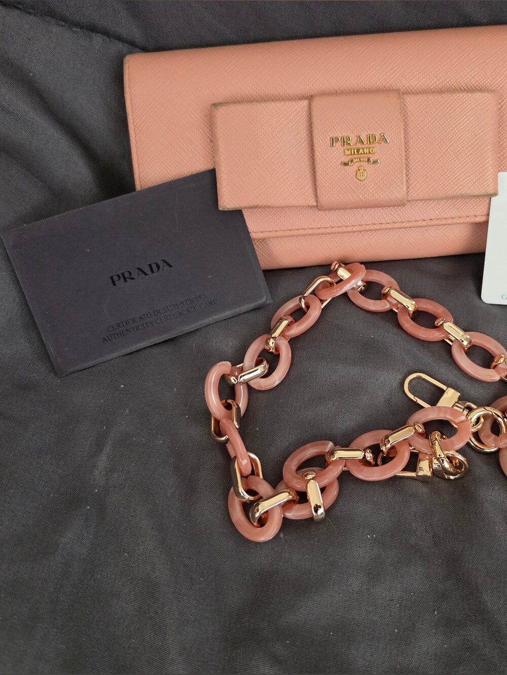 AUTHENTIC Prada Pink Orchid Saffiano Leather Wallet
